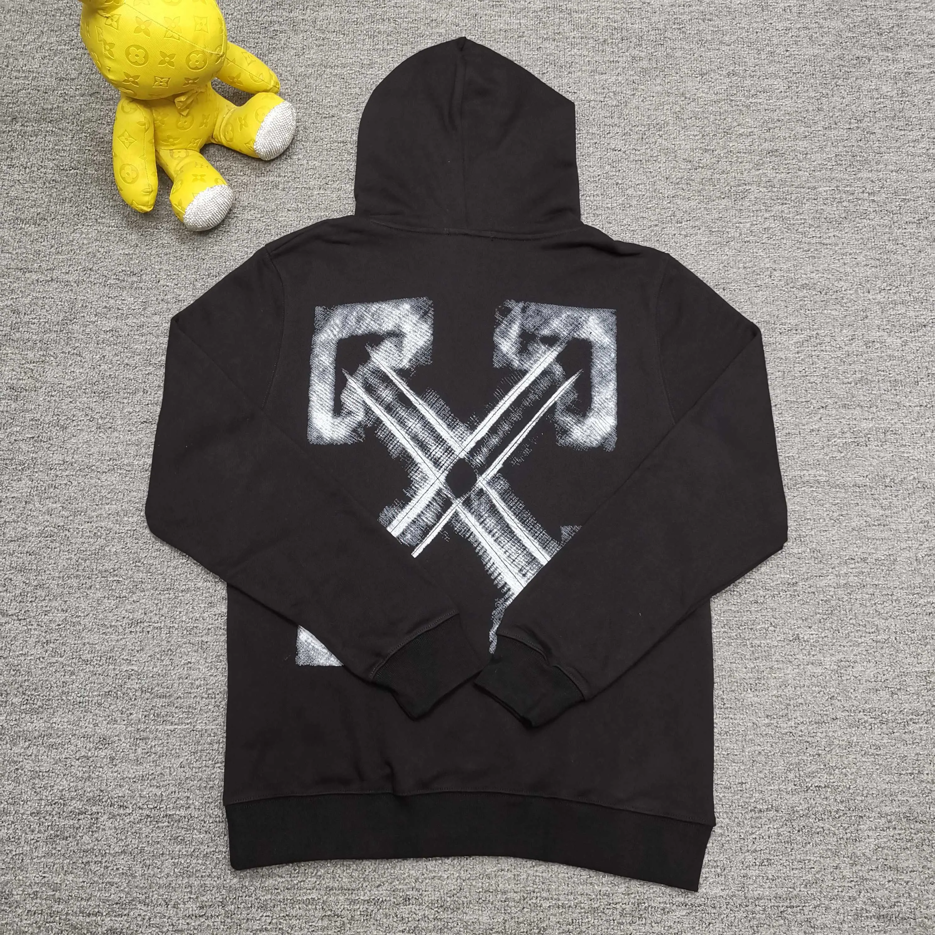 off white 25ss new arrow loose hooded sweatshirt Color: Black White Size: S M L XL P410